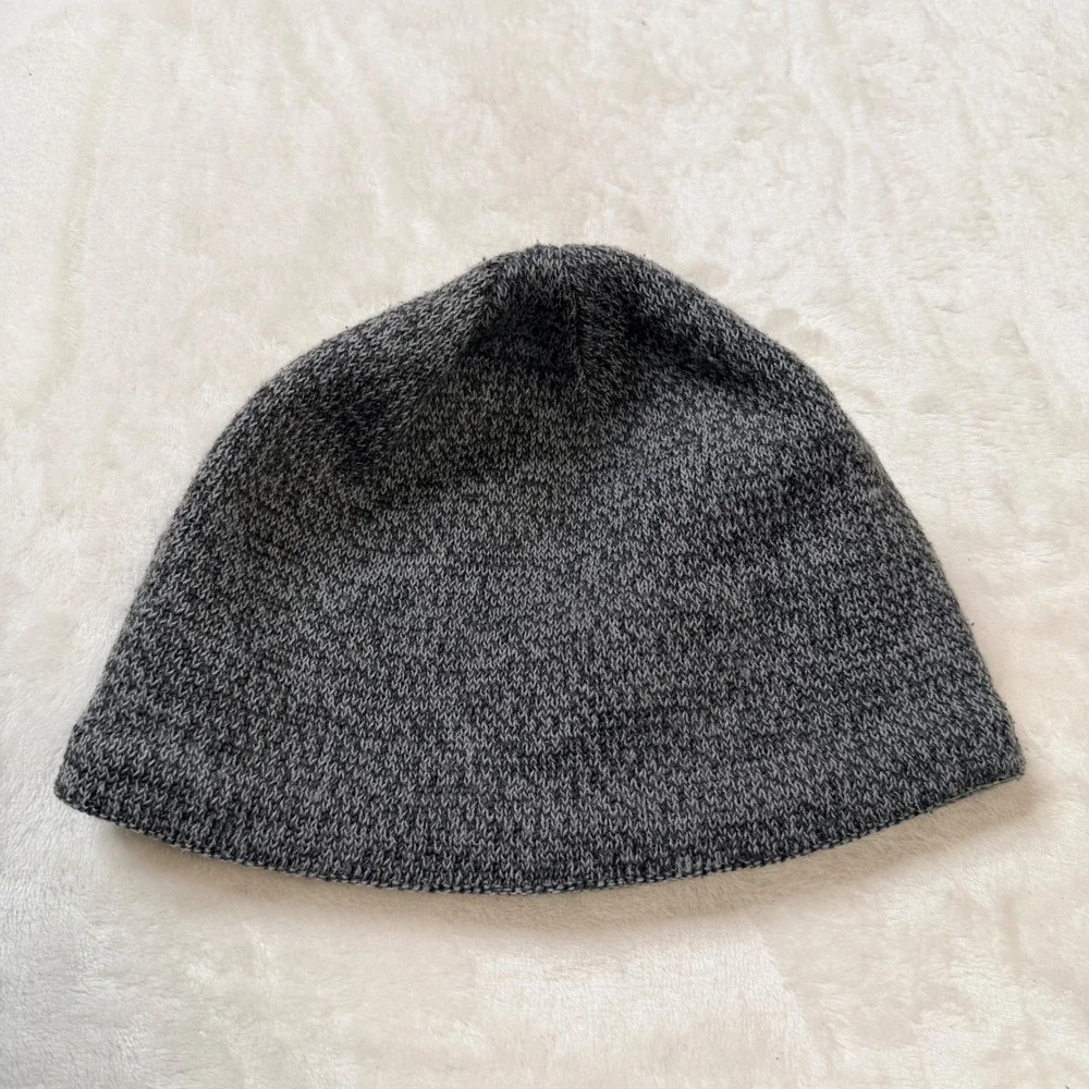 The North Face Gray Knit Fleece Lined Beanie Hat Wool Blend Unisex One Size